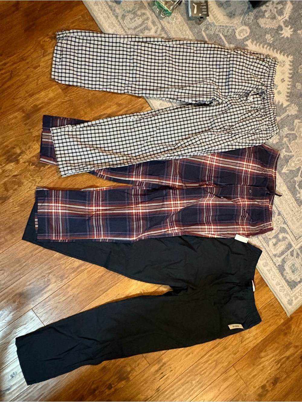Men’s Black Plaid and Check Lounge Pants Set - 3-Pack